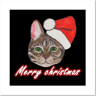 Christmas cat Posters and Art